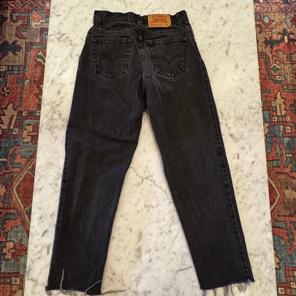 LEVIS 550 Relaxed Fit Tapered Legs Washed Black Jeans Size 7 Medium - Picture 2 of 6